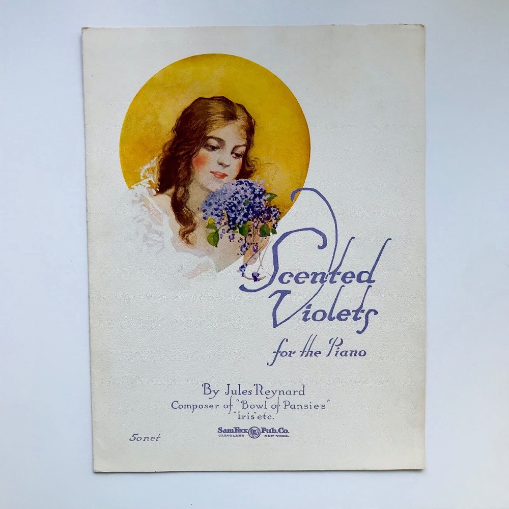 Antique 1920s Scented Violets Piano Sheet Music